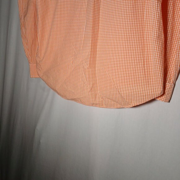 Polo Ralph Lauren Men's Shirt XXL Orange White Gingham Plaid Cotton Long Sleeve - Picture 6 of 12